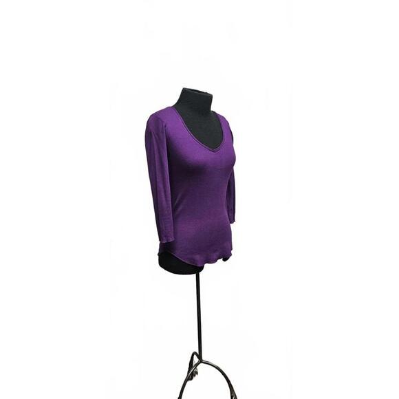 Purple V-Neck Jersey Top - Picture 1 of 5